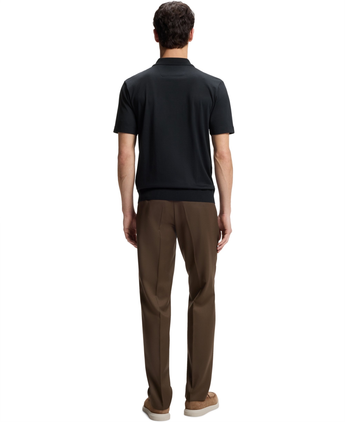 Boss by Hugo Men's Cotton Silk Zip-Neck Polo Shirt