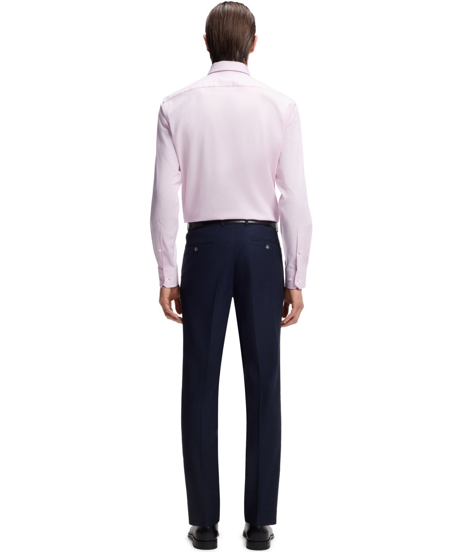 Men's Stretch-Cotton Dobby Regular-Fit Dress Shirt