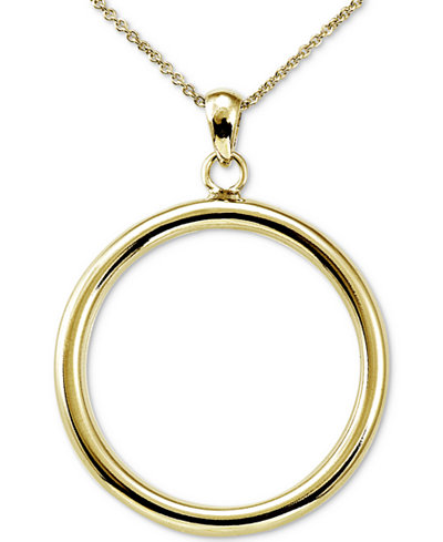 circle pendant open gold main giani bernini 18k polished plated sterling necklace silver