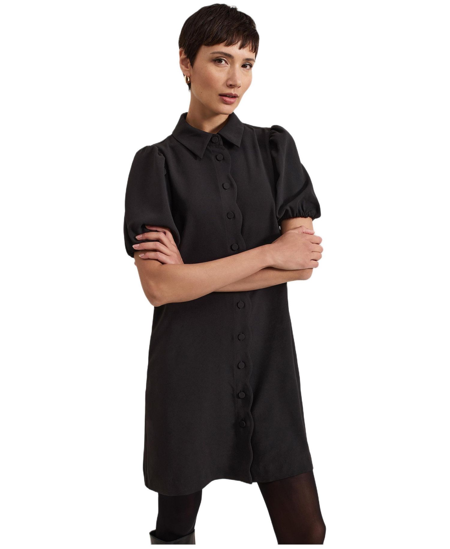 Women's Candice Scallop Detail Shirt Dress