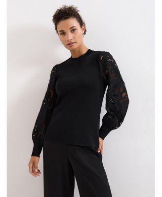 Women's Harriet Lace Sleeve Round Neck Jumper