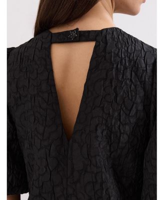 Women's Jacquard Round Neck Mini Dress