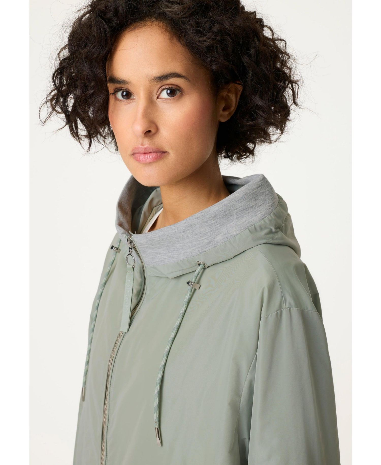 Women's Mixed Media Hooded Jacket