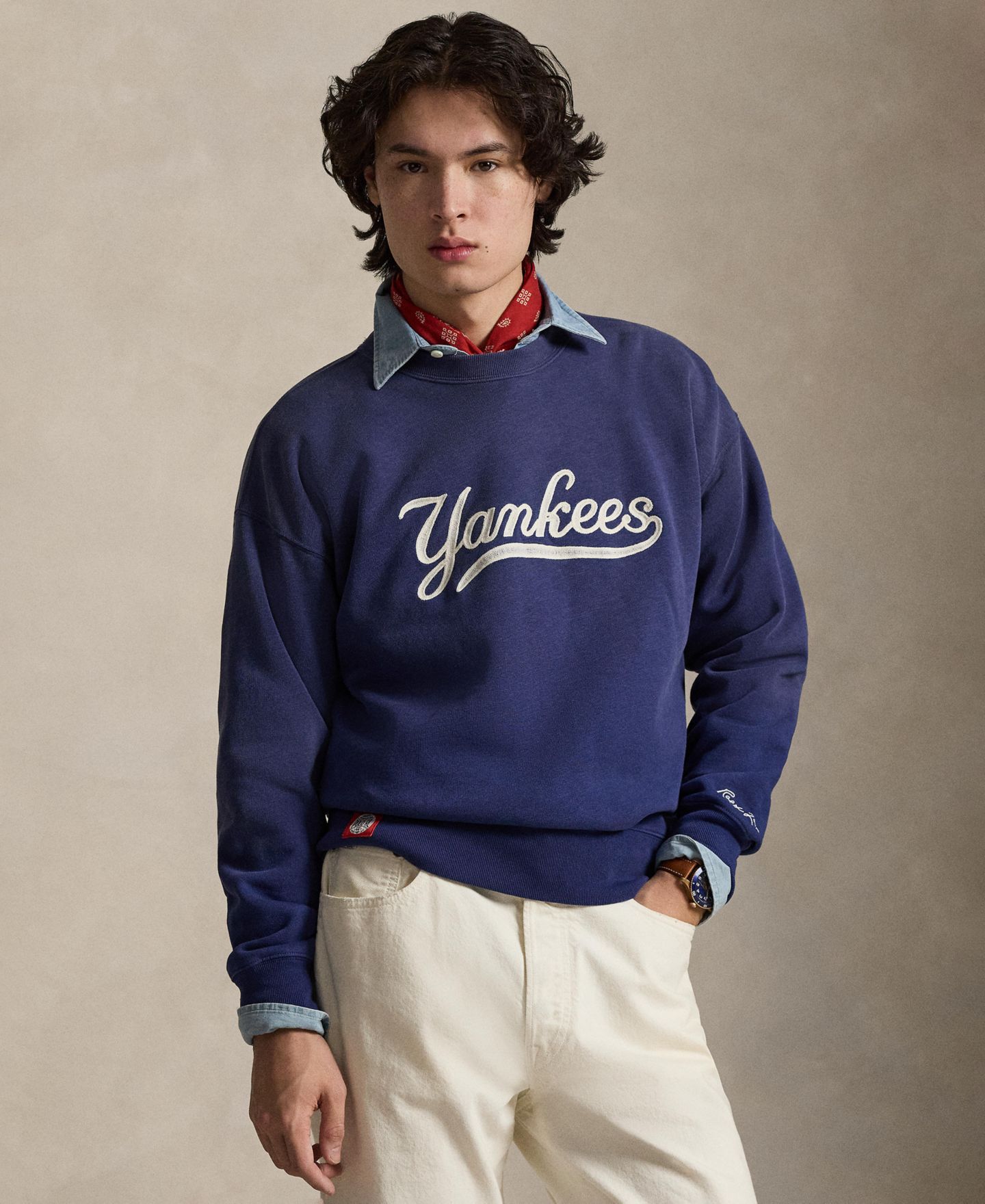 Мужская толстовка Polo Ralph Lauren Yankees Embroidered Fleece, цвет: Freshwater — фото 1