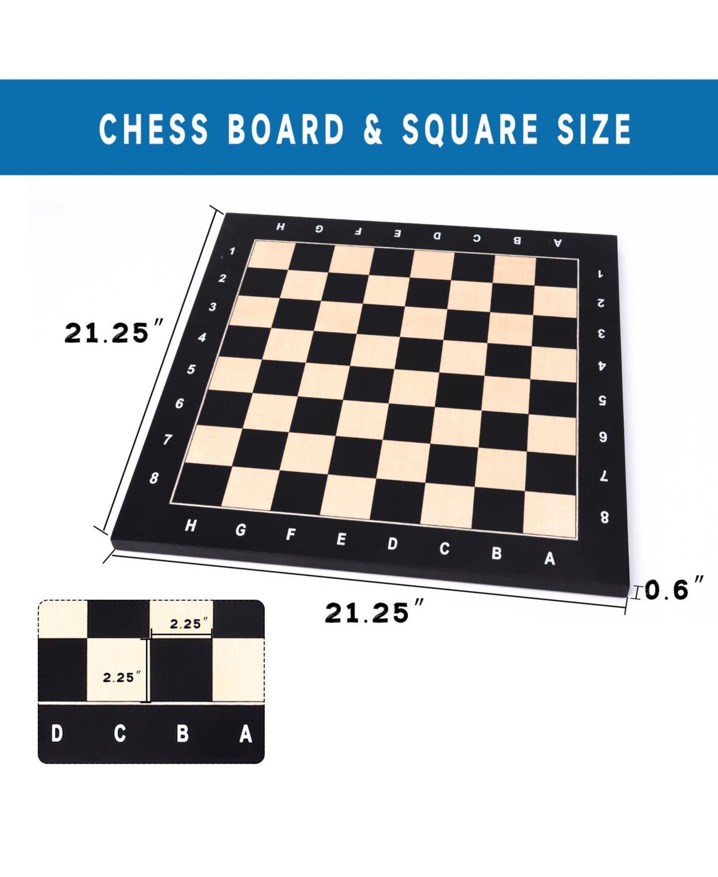 Детская игрушка GSE Games & Sports Expert Professional Tournament Inlaid Chessboard, от 12 лет, цвет: Чёрный — фото 5