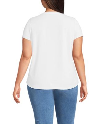 Plus Size Short Sleeve Lightweight Jersey Scoop Neck T-shirt