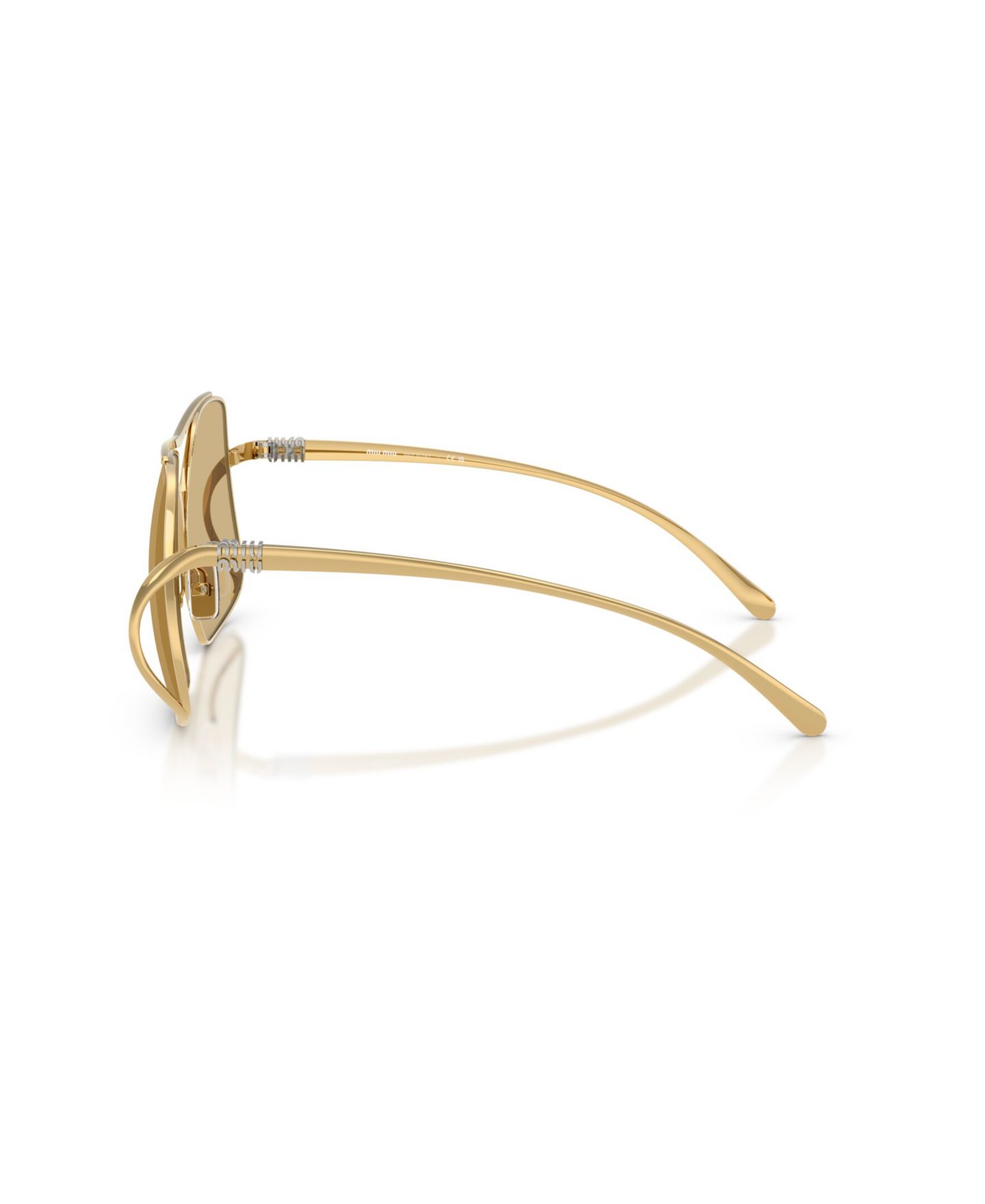 Женские солнцезащитные очки MIU MIU Square Sunglasses, MU A55S, цвет: Золотой — фото 3