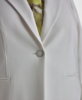 Plus Size Notch Collar Buttoned Jacket