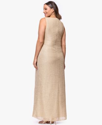 Plus Size Crinkle Detail Maxi Gown