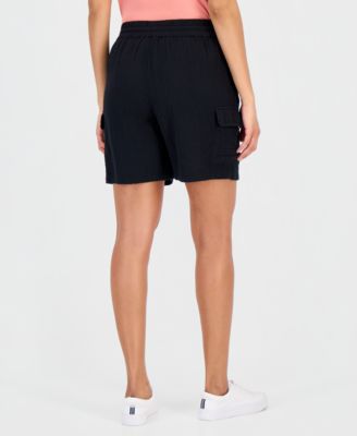 Women's Cotton Gauze Pull-On Cargo Shorts