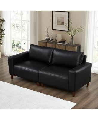 78.5" Loveseat for Living Room, Apartment, Faux Leather Couch