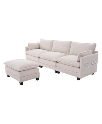 102" Oversized Modular Sectional Sofa with Movable Ottoman