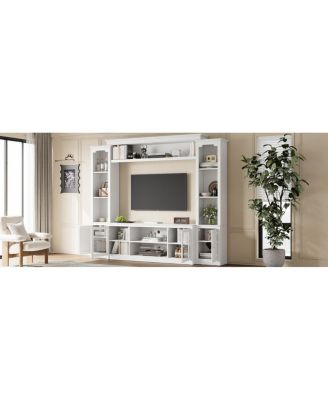 Streamdale  Furniture Modern TV Stand with Bookcase for TVs up to 65-inch