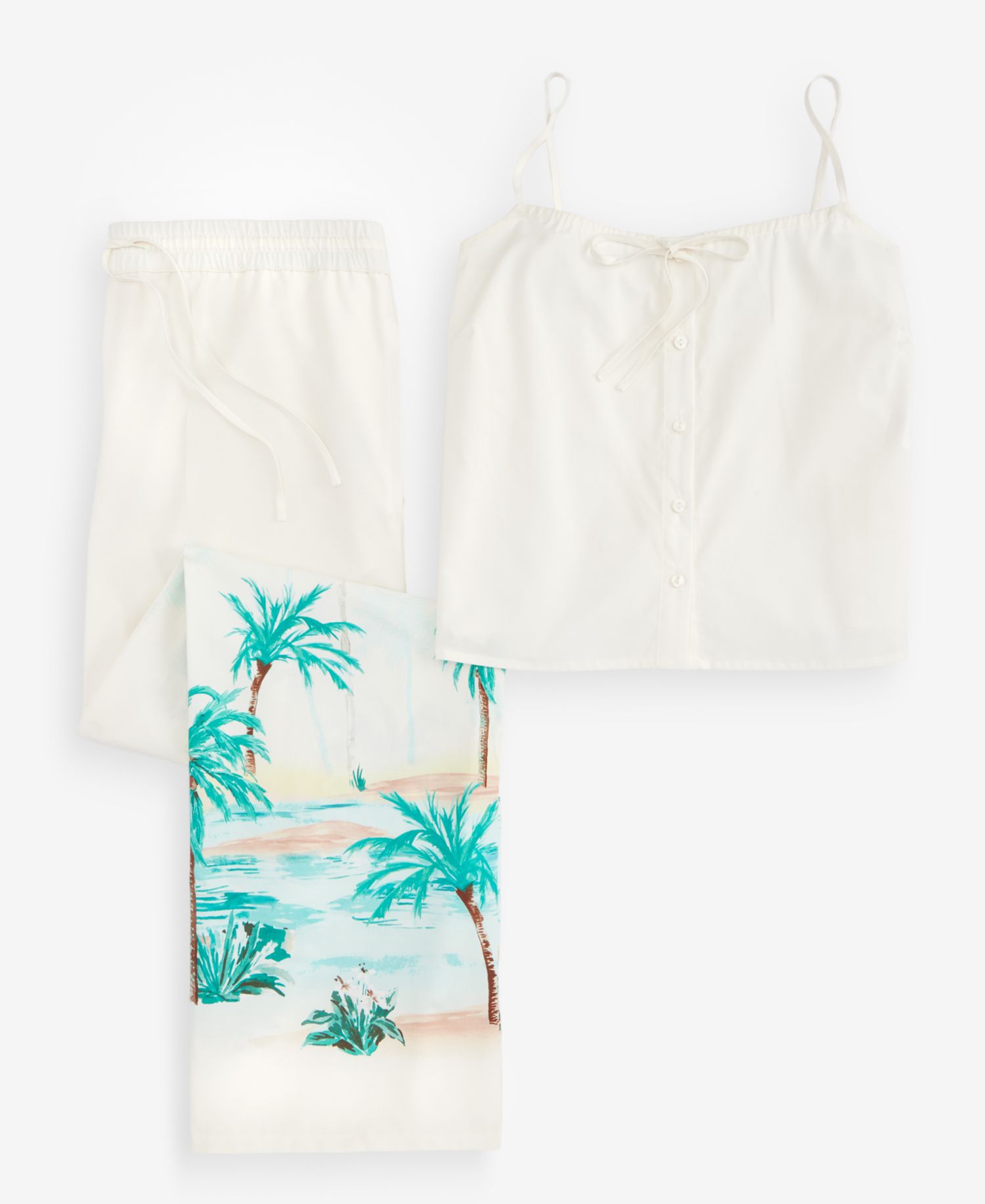 Women's Tie Front Tank & Pant Pajama Set
