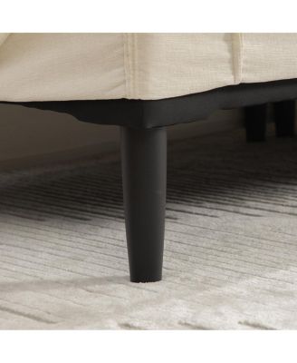 Streamdale Modern Chenille Chaise Lounge Couch with Armrests and Bolster Pillows - Beige