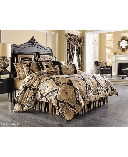 J Queen New York Bradshaw Black Queen 4 Pc Comforter Set