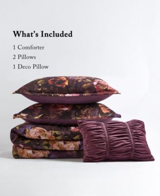 Seraphina Velvet Floral Print 4-Pc. Comforter Set, King
