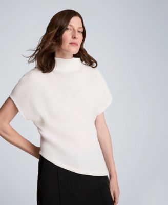 Women's Asymmetrical Hem Mock Neck T-Shirt