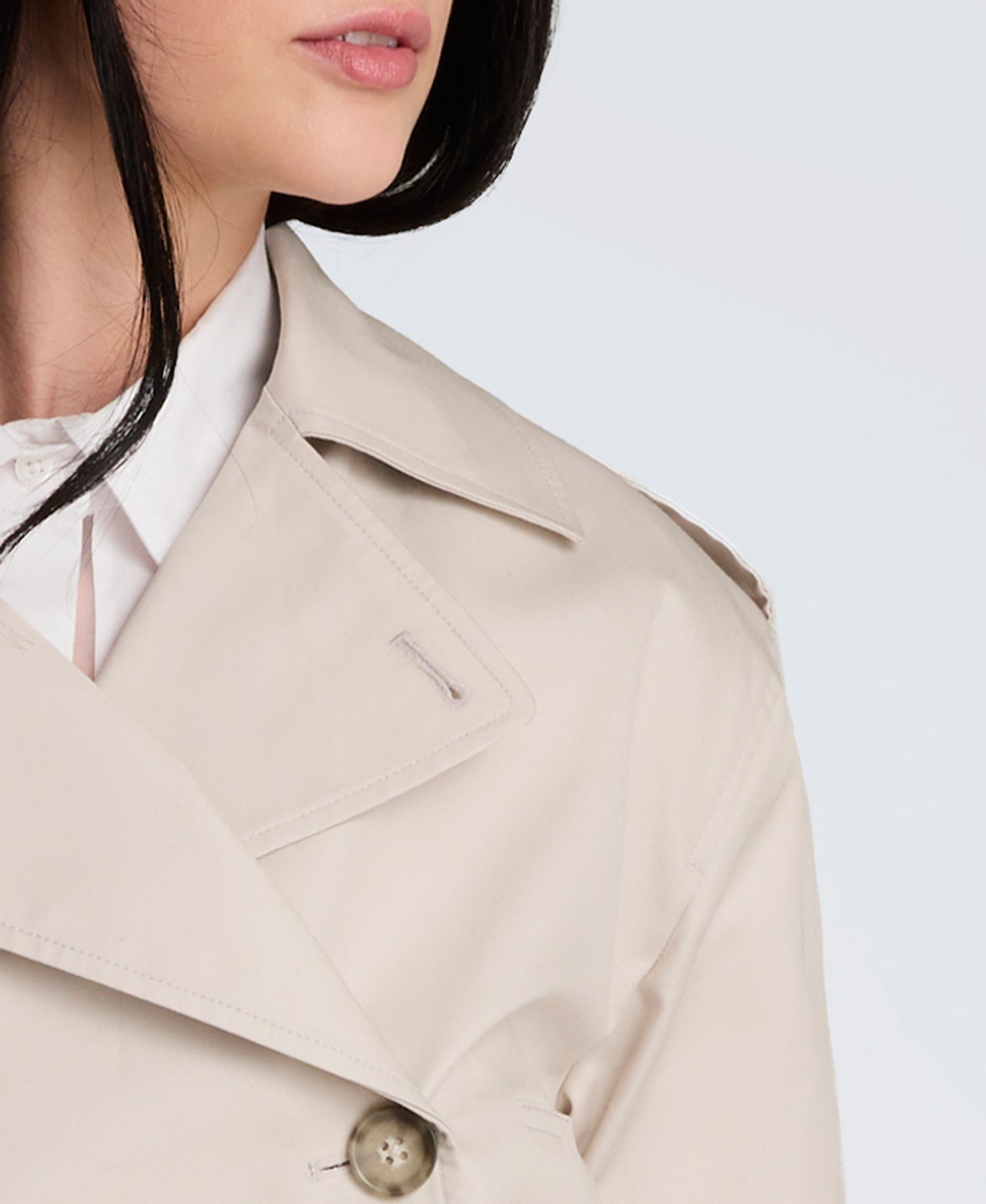 Women's Drop-Waist Belted Trench Jacket