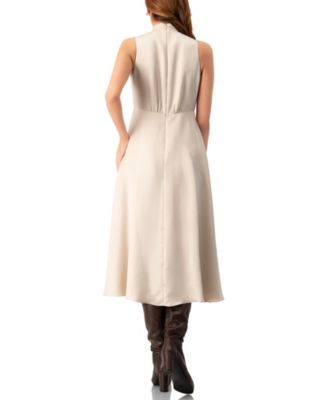 Women's Sleeveless High Neck Midi Dress