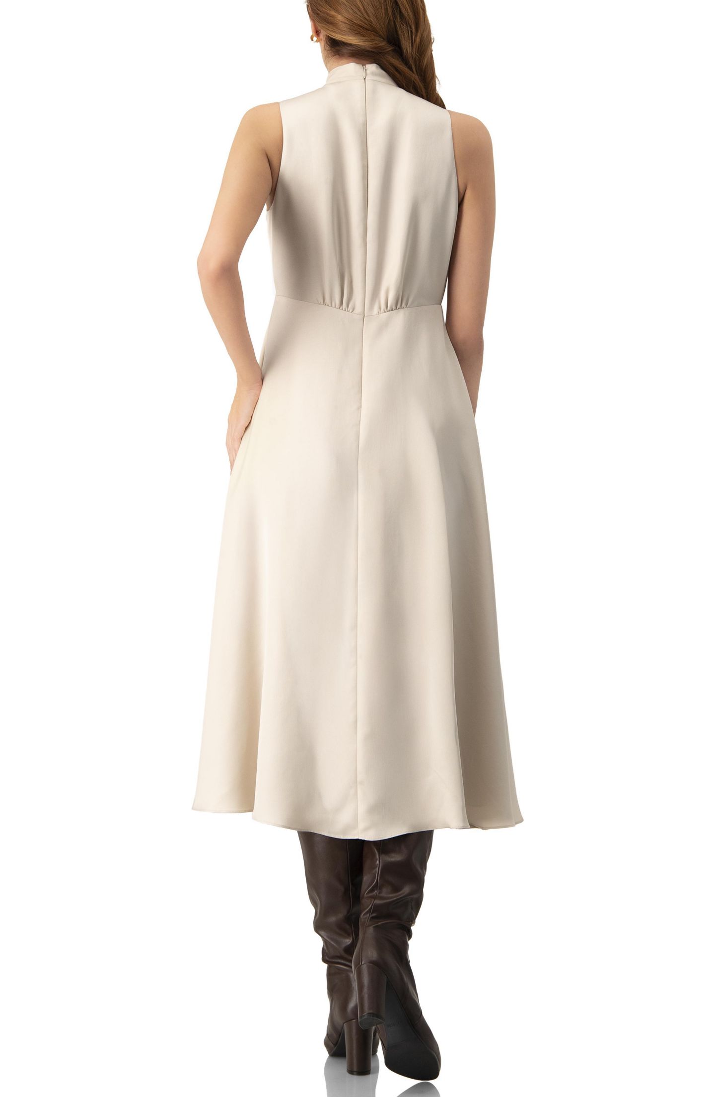 Женское платье Ivonne Sleeveless High Neck Midi, цвет: Слоновая кость — фото 2