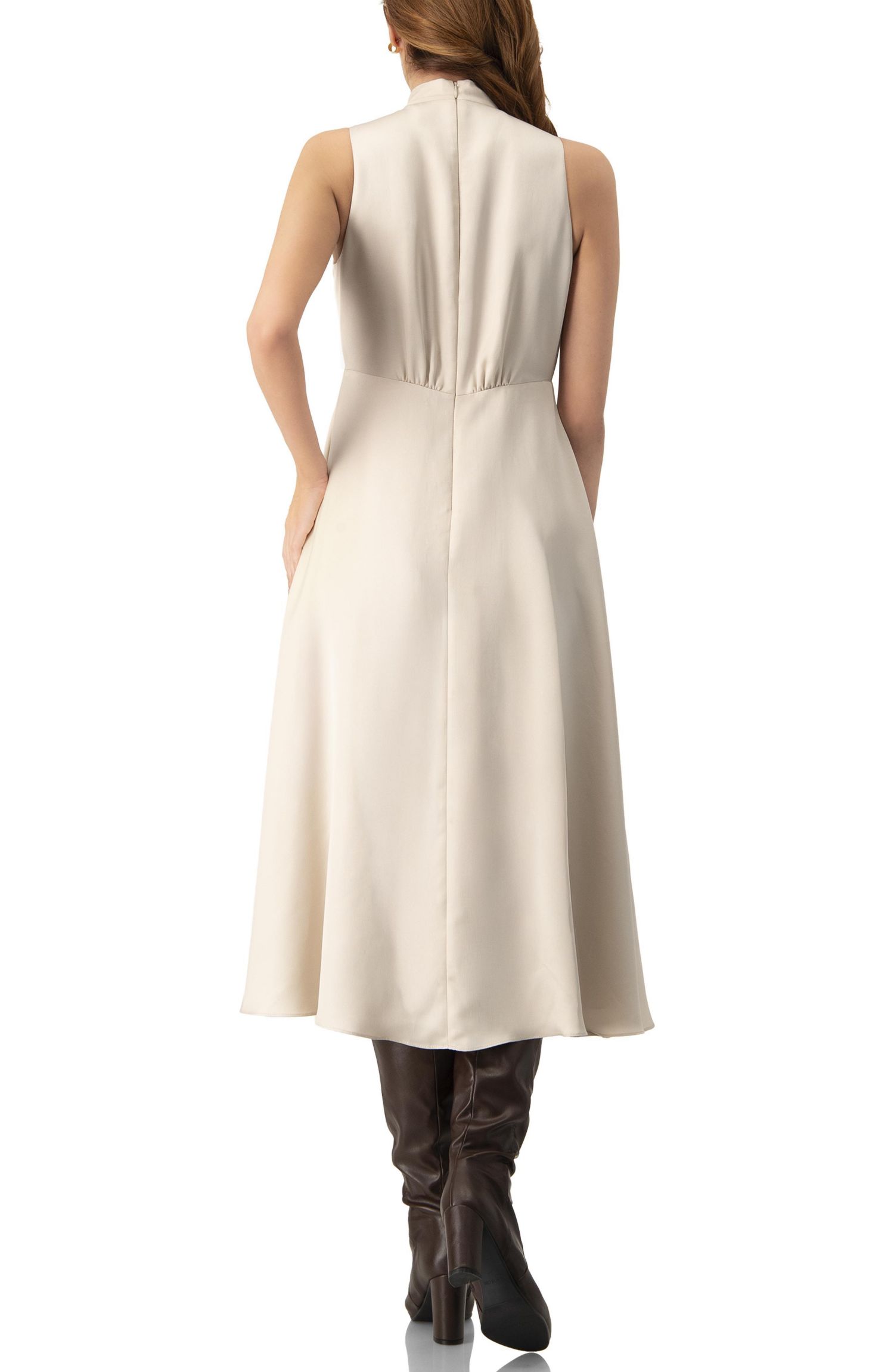 Women's Sleeveless High Neck Midi Dress