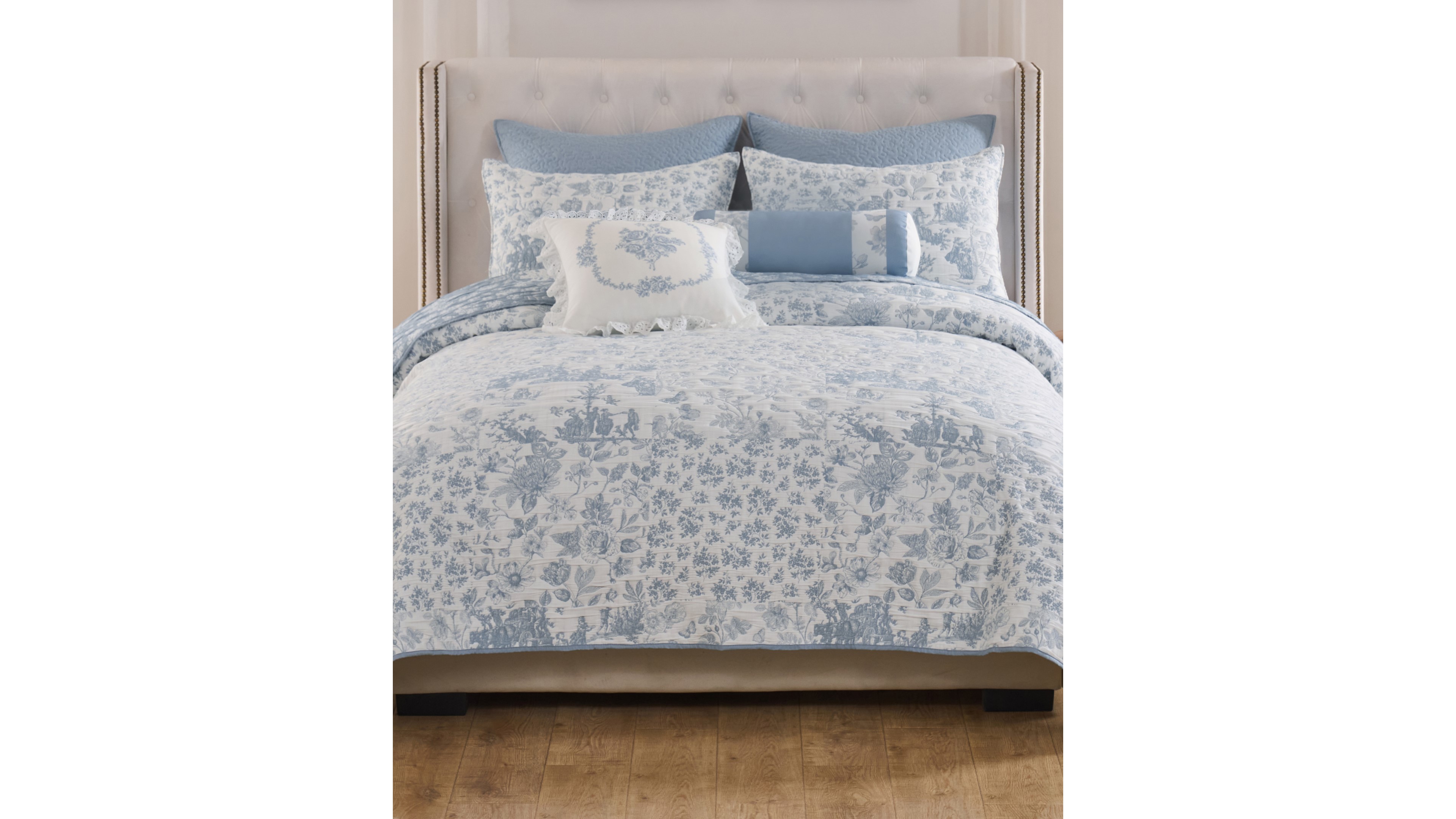 Greenland Home Fashions Toile Patch Reversible 3-Pc. Coverlet Set, Full/Queen