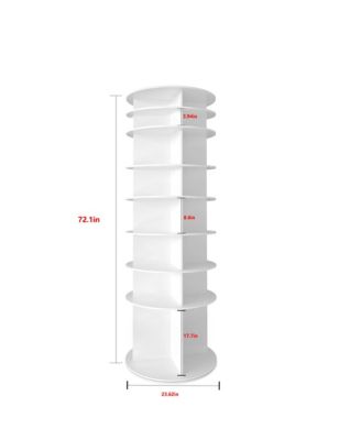 8 Tier Rotating Shoe Rack Tower, Vertical Display Stand Round Carousel, Shoe Storage Organizer for Entryway