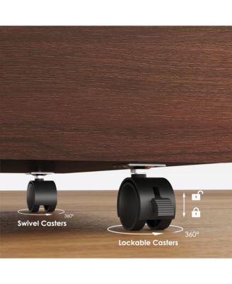 3-Drawer Vertical Filing Cabinet, Wood Mobile File Cabinet, Storage Cabinet with Wheels, Under Desk for Home Office