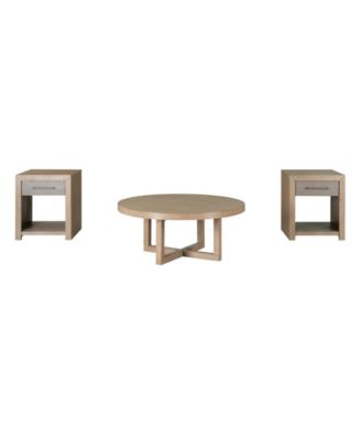  Portmore 3-Pc. Wood Round Coffee Table and End Table Set