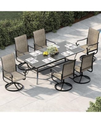 Patio 360°Swivel Chairs Set of 2，Outdoor Rocking Dining Chairs with All-Weather Textilene Fabric, Deck Rocker Seat with High Back for Backyard