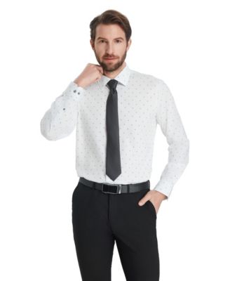 Men's Slim-Fit Geometric Pattern Dress Shirt