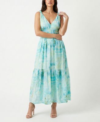 Women's Smocked Waist V-Neck Dress