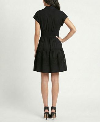 Women's Tiered A-Line V-Neck Shirt Dress