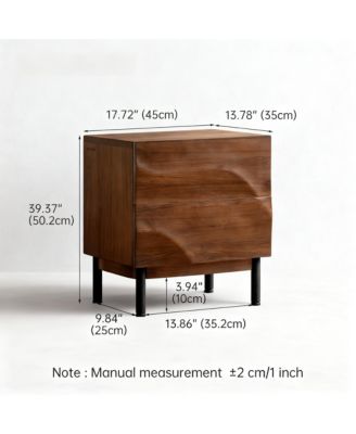Nightstand, 2 Drawers, Modern Design, Low Profile