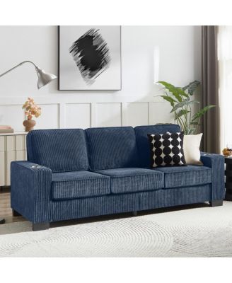 Corduroy 83.86" Modern Compressed 3-Seater Sofa for Living Room