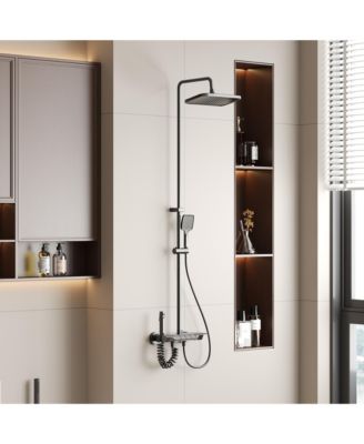 3-Spray Rain Shower Faucet 2.5 GPM & Handheld Combo Kit, 10.63 in. Rain Head