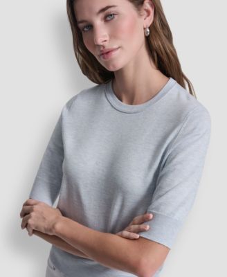 Women's Elbow-Sleeve Crew Neck Sweater
