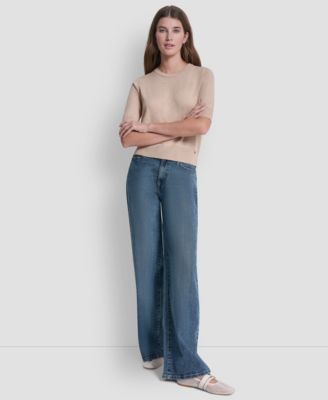 Women's Elbow-Sleeve Crew Neck Sweater