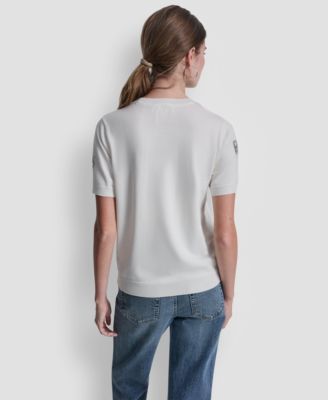 Women's Embellished Logo Crew Neck Sweater