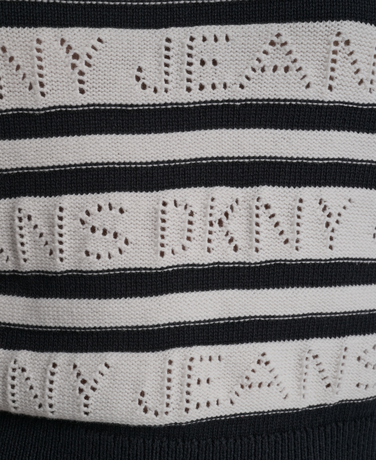 Dkny Jeans Women's Sleeveless Logo Pointelle Striped Sweater