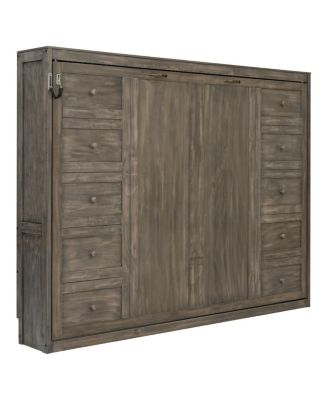 Full Size Murphy Bed with LED Light, Foldable Cabinet