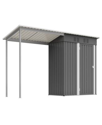 Durable 5x3FT Galvanized Steel Shed & Gazebo Combo