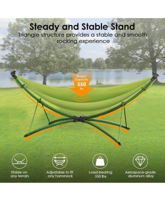 Portable Outdoor Hammock with Stand, Sunshade & Bag