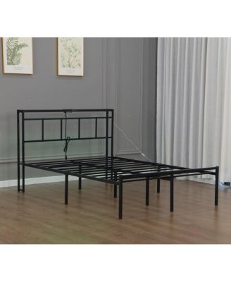 Streamdale 14" Bed Frame w/ Storage Headboard, USB-C, LED Light