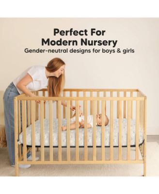 2pk Soothe Waterproof Fitted Crib Sheets for Girl, Boy, 100% Soft Cotton Crib Mattress Protector Sheet