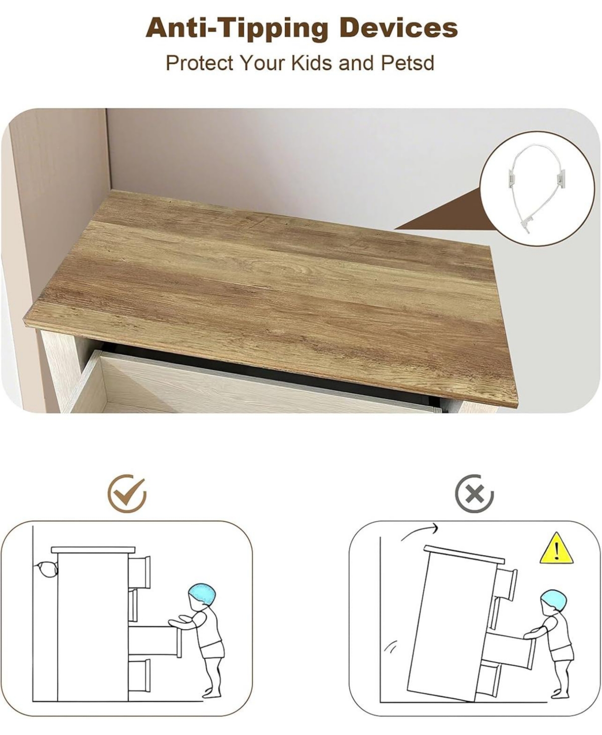 Gaomon 5 Drawers Dresser for Bedroom, Wood Tall Chset of Drawers, Farmhouse Dresser Chests with Metal Handle for Bedroom,Living Room,Hallway