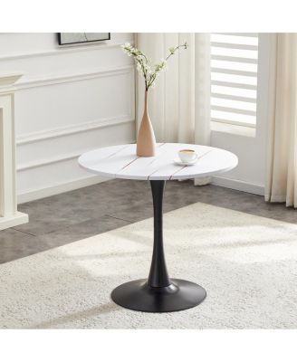  Round Dining Table, 31.5" Tulip Bistro Table for Kitchen, Living Room, Cafe