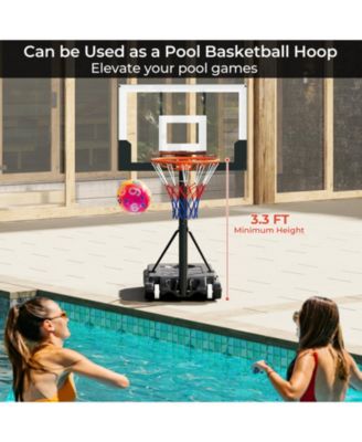 3.3-7 Feet Portable Adjustable Outdoor Kids Basketball Hoop Goal