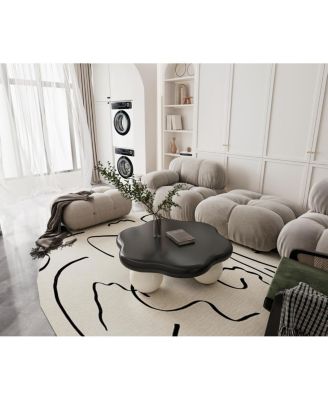 35" Cloud Shaped Coffee Table, Petal-Shaped Minimalist Table